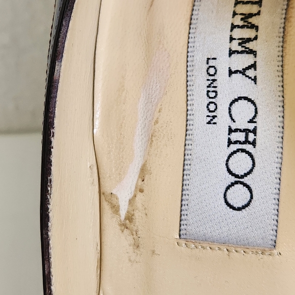 Jimmy Choo Brown Suede and Patent Leather Heels - Picture 4 of 16